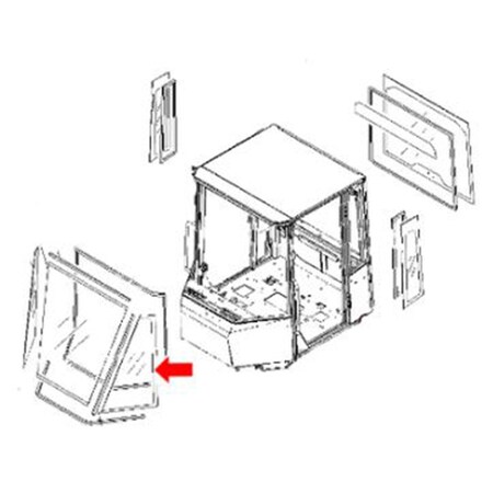 Aftermarket 417-926-3520 Front Left Side Glass For Komatsu Loader WA200PTL-5 WA250-5L CAH40-0119